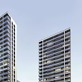 Modern High Rise Residential Buildings With Urban Greenery And Background Bridge