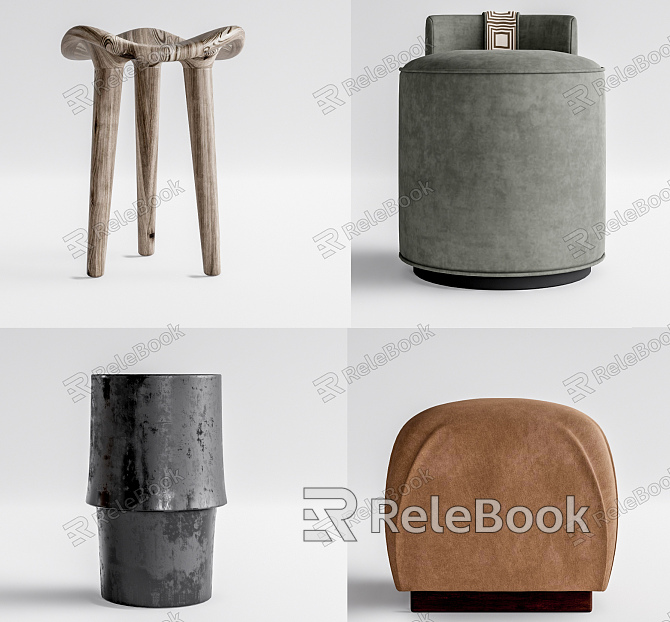 Modern Stool Low Stool Combination model