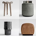Modern Stool Low Stool Combination 3d model