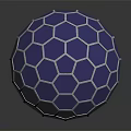 Purple Hexagonal Geometric Pattern Hemisphere With Shiny Reflective Surface Design