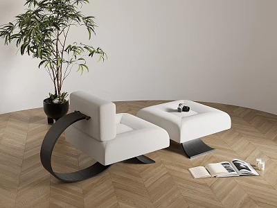 Italian Minimalist Lazy Sofa Combination 3d model