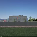 Modern Multi Storey Office Building With Glass Facade And Landscaped Surroundings