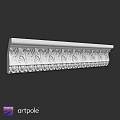 White Decorative Architectural Component With Intricate Carved Leaf Patterns And Ornate Edge