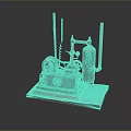 Vintage Mechanical Equipment With Metal Structure Cylindrical Tank Wheels And Base Plate