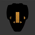 Sleek Futuristic Black Helmet With Yellow Accents Metallic Finish And Geometric Design