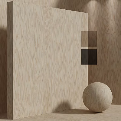 Wooden Structural Components Featuring Square Decorative Panels And Spherical Ornament 3d model