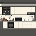 Modern Kitchen Interior With White Cabinets Built in Appliances And Countertop