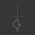 Modern Electronic Device Featuring Propeller And Circular Rings On Metal Rod Base
