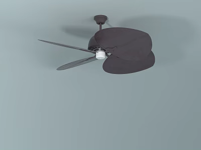 Modern Air Conditioner Fan With Ceiling Mounted Black Blades And Contemporary Design 3d model