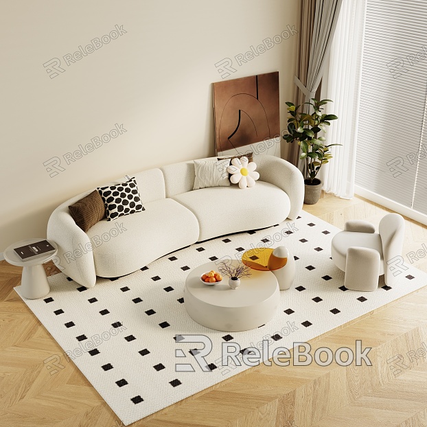 Modern Sofa Coffee Table Combination Cream Sofa Coffee Table Combination model