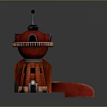 Red Brick Building With Tower Circular Structure Windows Roof And Railing Design