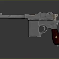 Classic Revolver Featuring Shiny Metal Frame And Red Wooden Grip