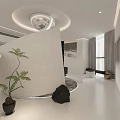Modern Salon Interior Design With White Ambiance Black Chairs And Modern Lighting