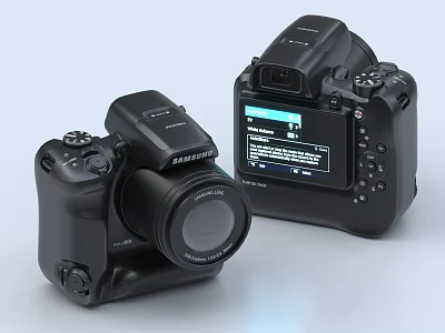 Samsung Digital Cameras With Front Lens Back Screen And Control Buttons 3d model