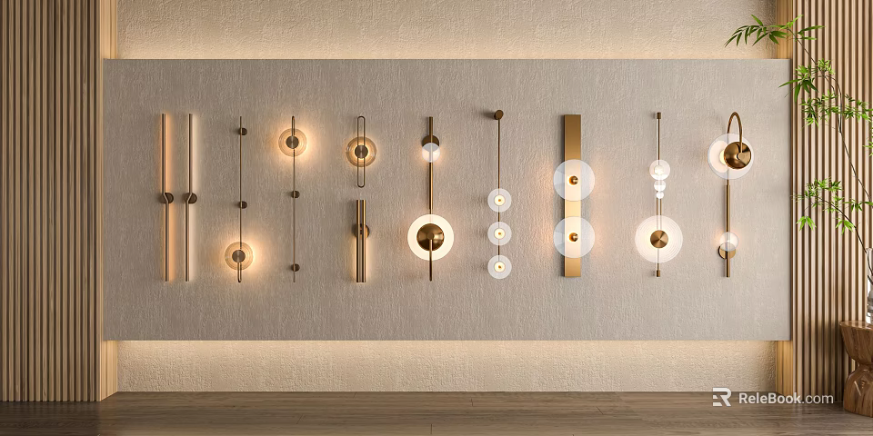 Modern Wall Lamps With Diverse Designs And Metal Accents For Interior Lighting 3d model 