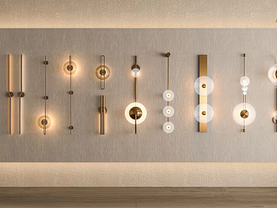 Modern Wall Lamps With Diverse Designs And Metal Accents For Interior Lighting 3d model