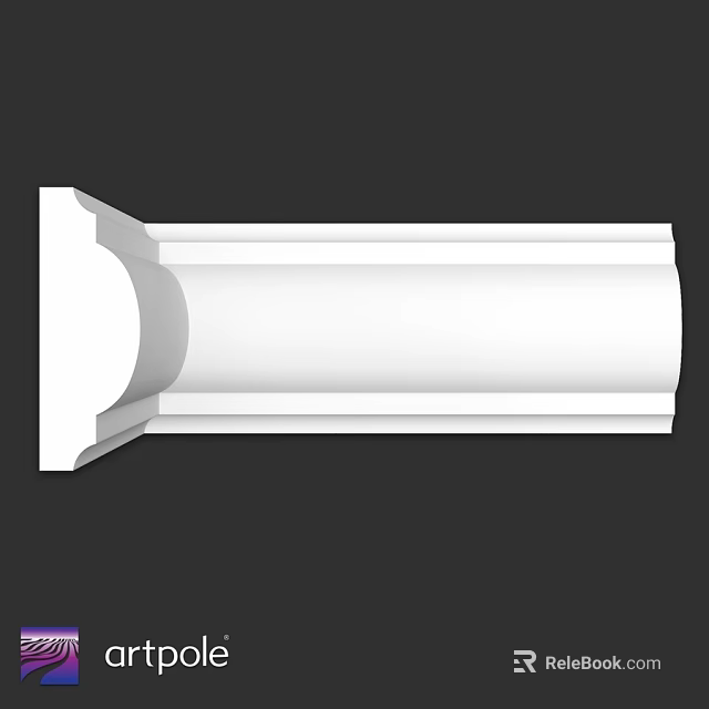 White Decorative Architectural Component With Ornate Design And Smooth Surface 3d model 
