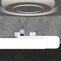 Company Front Desk Background Wall Reception Area Bar Desk Reception Desk Lobby Simple Lobby 3d model