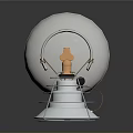 Portable Gas Heater With White Cylinder And Orange Heating Lamp For Household Use