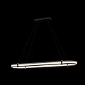 Modern Metal Chandelier With Hanging Lines And Sleek Ring Structure