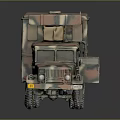 Camouflage Painted Military Vehicle Model With Detailed Body And Multi Wheel Design