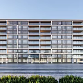 Modern Residential Building Simple Multi-storey Residence 3d model