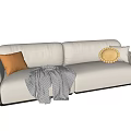 Modern double sofa soft sofa 3d model