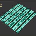 Red Corrugated Roofing Component with Wavy Design for Building Construction 3d model