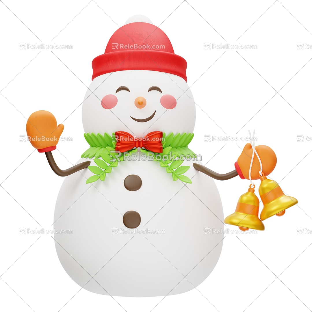 Modern Snowman Ice and Snow Festival Beautiful Chen Snow King Snow Child Cartoon Snowman 3d model