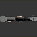 Sleek Silver Weapon Design With Red Accents And Decorative Details