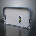 Blue Framed Rectangular Panel With Yellow Accents For Electronic Device Component