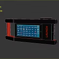 Launch Control Panel With Digital Screen Displaying Menu Options And Red Accents 3d model