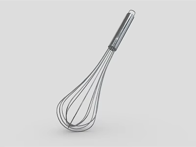 Stainless Steel Whisk Kitchen Tool With Ergonomic Metal Handle For Baking 3d model