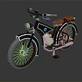 Vintage Bicycle With Classic Design Orange Seat Headlight And Chrome Frame
