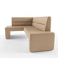 Modern Beige Sectional Sofa Featuring L Shaped Design And Soft Upholstery 3d model