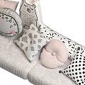 Adorable Decorative Pillows Featuring Smiley Face Bear Moon Polka Dots and Hearts