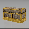 Vintage Wooden Chest With Gold Trim For Storing Clothing And Accessories