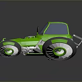 Green Futuristic Concept Car With Large Wheels Tinted Windows And Sleek Design