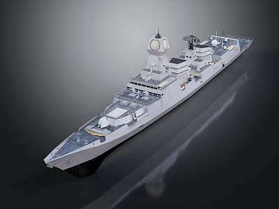 Advanced Modern Naval Warship Featuring Radar Systems And Deck Facilities 3d model