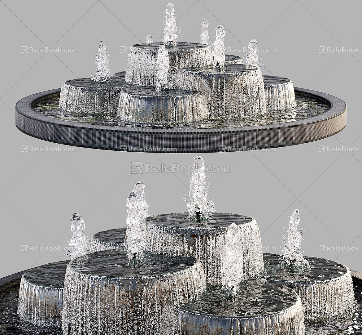 Fountain Waterscape Pool 3d model