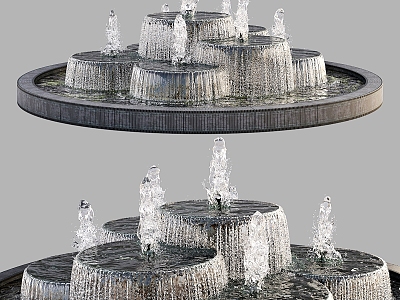 Fountain Waterscape Pool 3d model