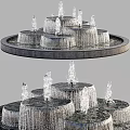 Decorative Multi Tiered Garden Water Fountain With Flowing Water And Circular Base