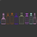 Elegant Wine Bottles and Glasses Collection Featuring Diverse Designs and Classic Styles