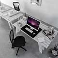 modern office desk and chair 3d model