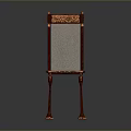 Vintage Wooden Chair Featuring Mesh Backrest Wooden Seat And Carved Legs Design