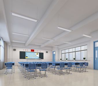 modern classroom 3d model