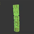 Standing Wooden Human Figure Sculpture Carving with Intricate Facial and Body Details