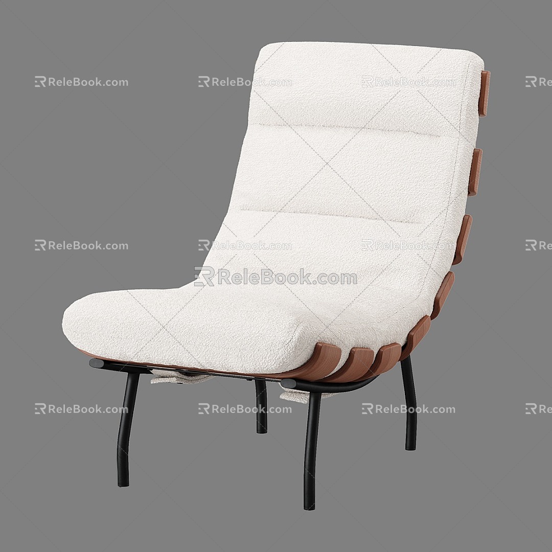 Nordic Simple Single Casual Sofa 3d model