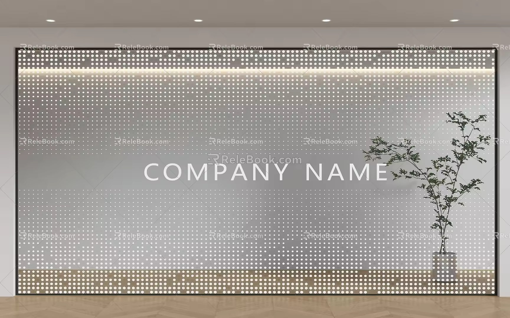 Modern Glass Partition Gradient Glass Partition Office Partition Dot Gradient Glass Layered Art Glass 3d model