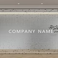 Modern Glass Partition Gradient Glass Partition Office Partition Dot Gradient Glass Layered Art Glass 3d model